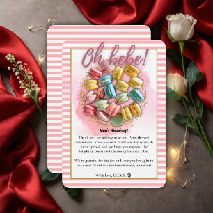 Åh bebe Fransk Patisserie Baby Shower Tack Kort