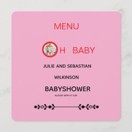 Åh Bebis Katt Bild Baby Shower Meny