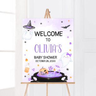 Åh Blad Boo-y Halloween Baby Shower Välkomstskylt Poster