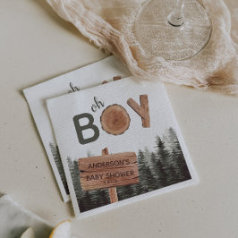 Åh Boy - Woodland Baby Shower Pappersservett