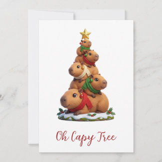 Åh Capy Träd Capybara Julgran Stack Julkort