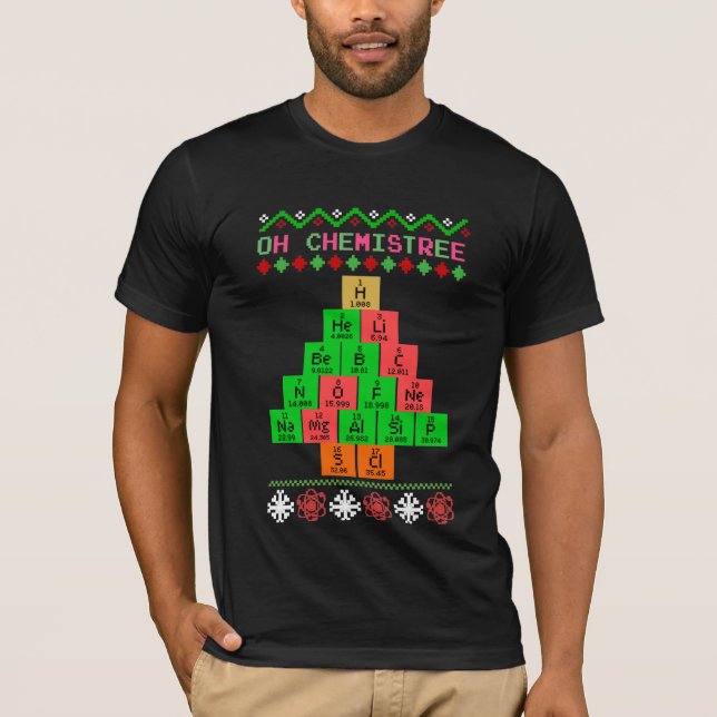Åh Chemistree - Äkta julsötare för kemist T Shirt (Framsida)