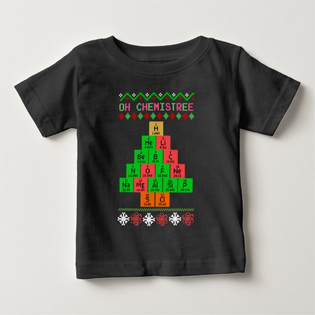 Åh Chemistree - Äkta julsötare för kemist T Shirt (Framsida)