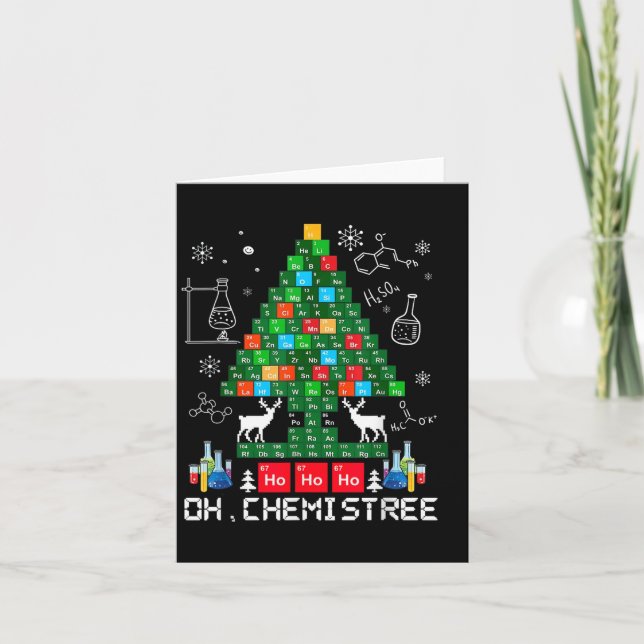 Åh Chemistree Julgran Julafton Ljus kemi Kort (Framsida)