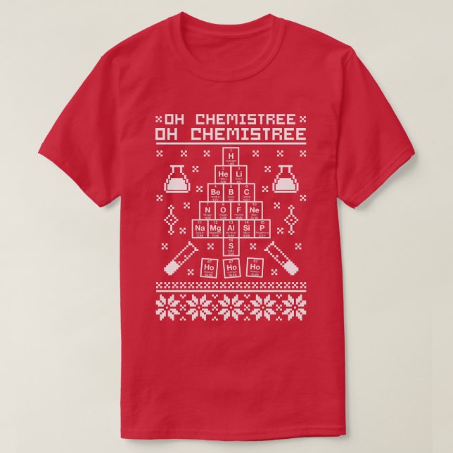 Åh Chemistree Oh Chemistree Chemistry Ugly Sweater T Shirt (Design framsida)