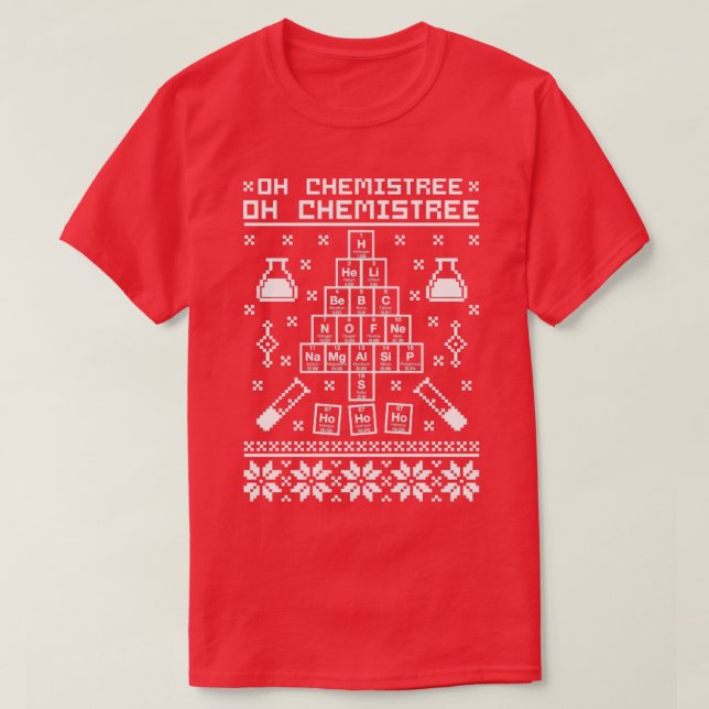 Åh Chemistree Oh Chemistree Chemistry Ugly Sweater T Shirt (Design framsida)