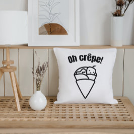 Åh, crêpe! Funny Cute Minimalistic Food Kudde