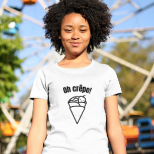 Åh, crêpe! Funny Cute Minimalistic Food T Shirt