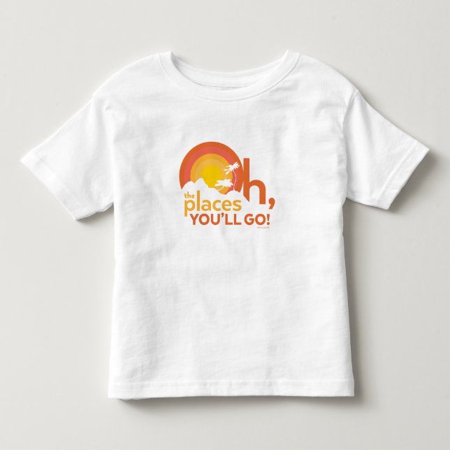 Åh, De Platser Du Kommer Att Gå! Landskaps typogra T Shirt (Framsida)