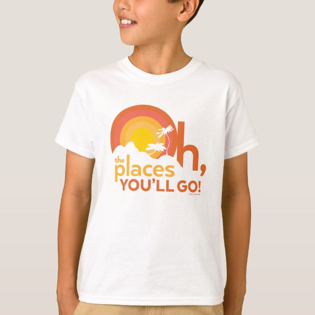 Åh, de platser du kommer att gå! Landskapstypograf T Shirt (Framsida)
