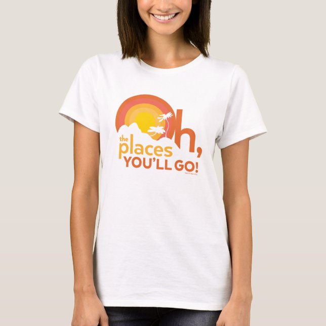 Åh, de platser du kommer att gå! Landskapstypograf T Shirt (Framsida)