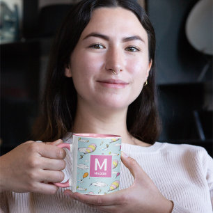 Åh, de platser du kommer att gå! Monogram & Namn Mugg