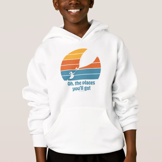 Åh, de platser du kommer att gå! Retro solnedgång T Shirt (Framsida)