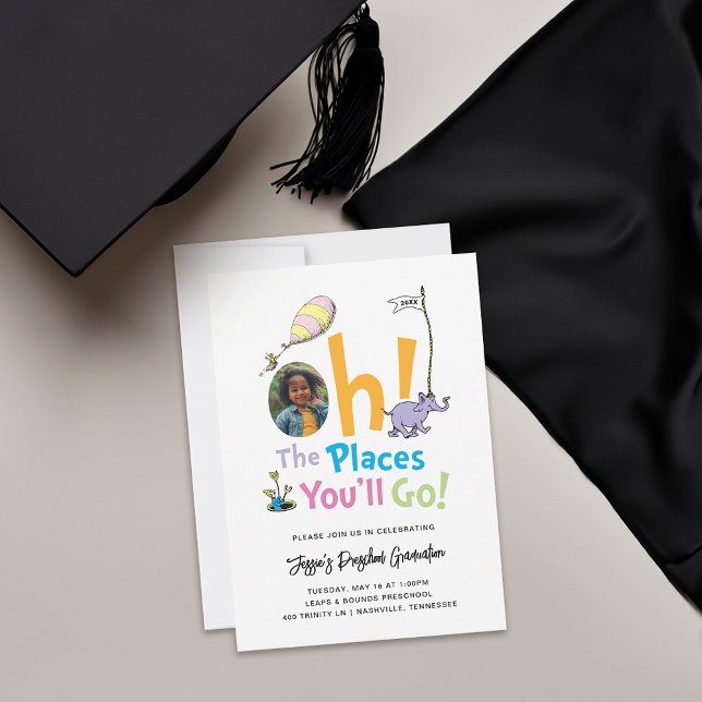 Åh, de platser du kommer att nå! Examensmeddelande Inbjudningar (Invite on table)