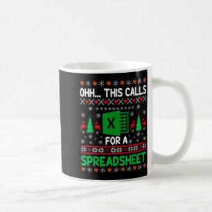 Åh detta kräver en jultröja med kalkylblad kaffemugg