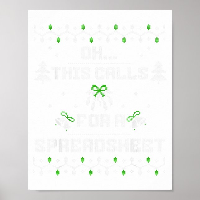 Åh, detta kräver ett kalkylblad för fula jul poster (Framsidan)