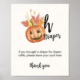 Åh, Diaper! Halloween Fall Pumpkin Raffle-skylt Poster