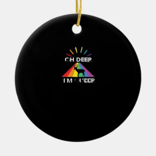 Åh Djur Queer Trendig Estetisk Design Julgransprydnad Keramik (Framsidan)