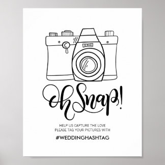 Åh, fäst! - Bröllop hashtag Poster