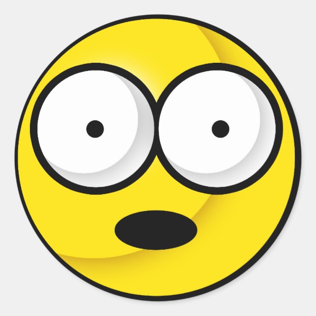 Åh! Fäst Runt Klistermärke (Framsida)