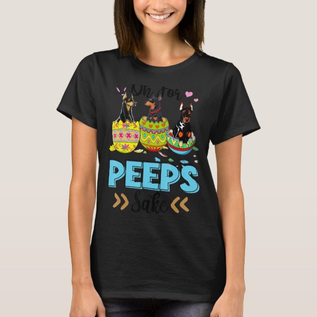 Åh för Dobermann Sake Påskhare Ear Egg T Shirt (Framsida)