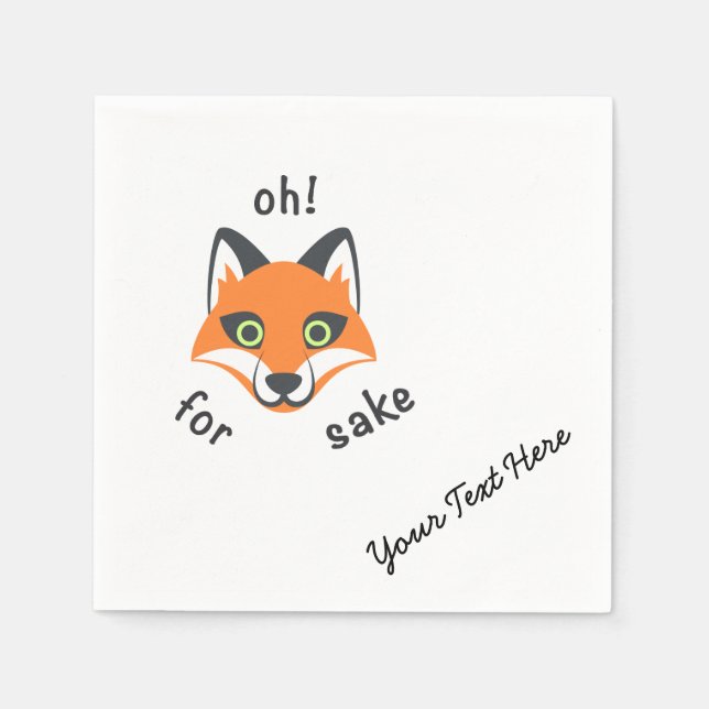 Åh! För Fox Sake-frasen Emoji tecknad Pappersservett (Framsidan)