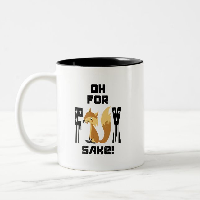 Åh för Fox Sake Funny Fox Joke Två-Tonad Mugg (Vänster)