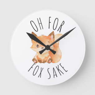 Åh för Fox Sake Rund Klocka