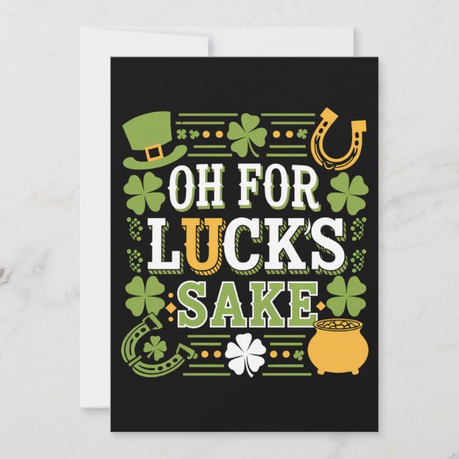 Åh för turens skull Rolig St Patricks dag klöver Inbjudningar (Framsida)