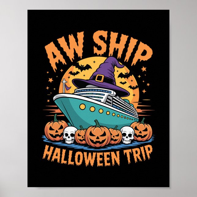 Ah Förfärlig Halloween-kryssning Spöklik Resa Matc Poster (Framsidan)