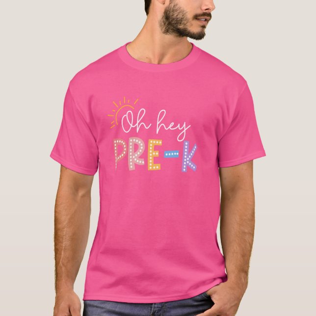 Åh, förK Student Lärare Lycklig första dagen tillb T Shirt (Framsida)