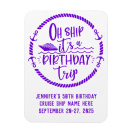Åh Frakt Birthday Resa Cruise Door Magnet