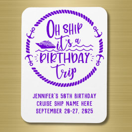 Åh Frakt Birthday Resa Cruise Door Magnet
