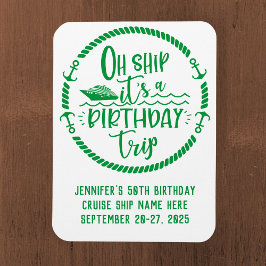 Åh Frakt Birthday Resa Cruise Door Magnet