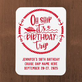 Åh Frakt Birthday Resa Cruise Door Magnet