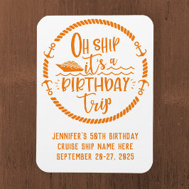 Åh Frakt Birthday Resa Cruise Door Magnet
