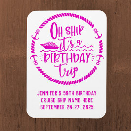 Åh Frakt Birthday Resa Cruise Door Magnet