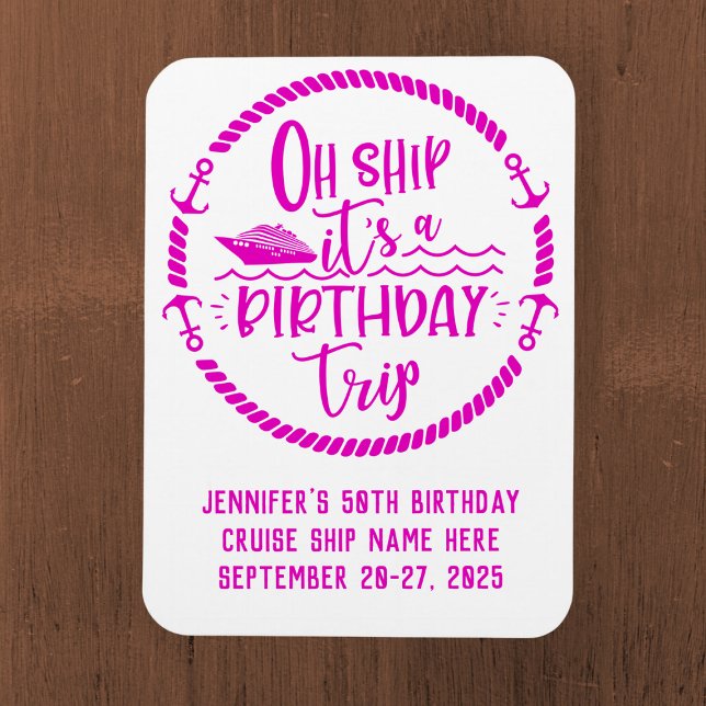 Åh Frakt Birthday Resa Cruise Door Magnet (Skapare uppladdad)