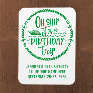 Åh Frakt Birthday Resa Cruise Door Magnet