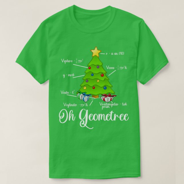 Åh Geometree lustig math inspirerade Julgran T Shirt (Design framsida)
