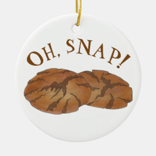 Åh (Ginger) Snap Amish PA Dutch Gingersnap Cookies Julgransprydnad Keramik