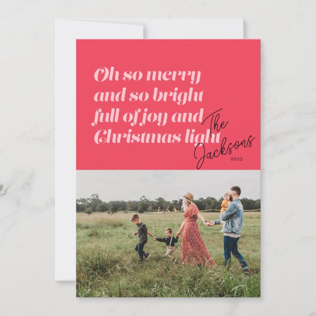 Åh, God jul modern Card Coral Julkort (Framsida)