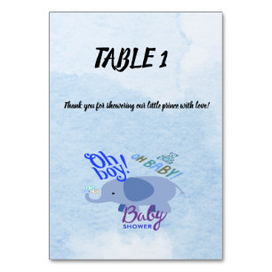 Åh, grabben! Åh Baby! Blue Baby Shower 2-tone Blue Bordsnummer