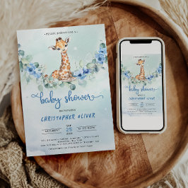 Åh, grabben! Baby Giraffe Baby Shower Inbjudningar