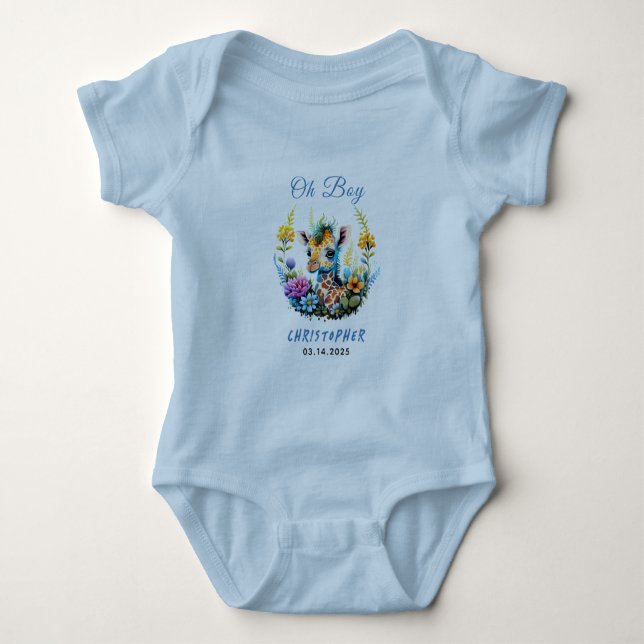 Åh, grabben! Baby Giraffe Baby Shower T Shirt (Framsida)