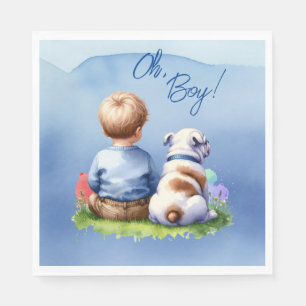 Åh, grabben! Baby och Bulldog Baby Shower Pappersservett