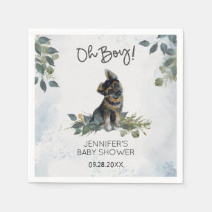 Åh, grabben! Baby Shower Cute Puppy Pappersservett