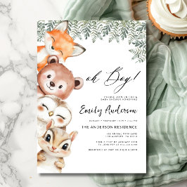 Åh, grabben! Baby Shower för trädsdjur Inbjudningar