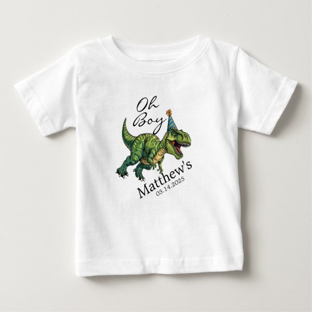 Åh, grabben! Babyskugga för spädbarn i Cute Dinosa T Shirt (Framsida)