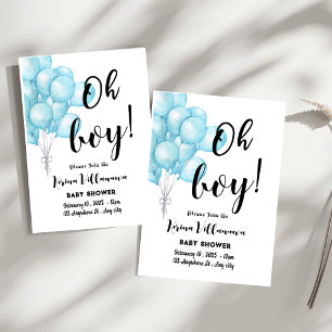 Åh, grabben! Charming Blue Baby Shower-inbjudnings Inbjudningar